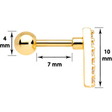 Load image into Gallery viewer, 16G 1/4 Clear Gem Gold Tone Triangle Cartilage Tragus
