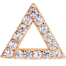 Load image into Gallery viewer, 16G 1/4 Clear Gem Rose Gold Tone Triangle Cartilage Tragus
