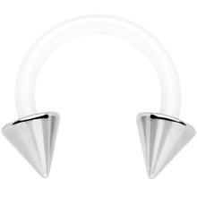 将图片加载到图库查看器，14G 3/8 Flexible Bioplast Cone End Horseshoe Circular Barbell
