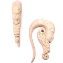 Load image into Gallery viewer, 00G Hand Carved Wood Forest Nymph Hanger Plug Set
