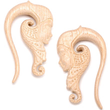 将图片加载到图库查看器，Hand Carved Wood Forest Nymph Hanger Plug Set 6mm to 18mm

