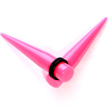 Load image into Gallery viewer, Flirty Fuchsia Lightweight Pink Acrylic Straight Taper Set 10mm to 18mm
