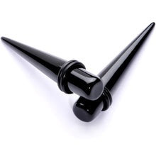 Load image into Gallery viewer, Lightweight Black Acrylic Straight Taper Set 10mm to 25mm
