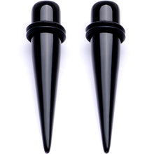 Load image into Gallery viewer, Lightweight Black Acrylic Straight Taper Set 10mm to 25mm
