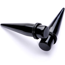 Load image into Gallery viewer, Lightweight Black Acrylic Straight Taper Set 10mm to 25mm
