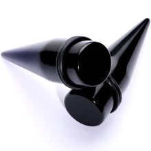 Load image into Gallery viewer, Lightweight Black Acrylic Straight Taper Set 10mm to 25mm
