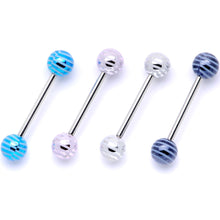 Load image into Gallery viewer, Evening Stripes Party Barbell Tongue Ring Set of 4
