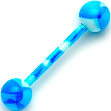 Load image into Gallery viewer, 14G 5/8 Blue Camouflage Straight Barbell Tongue Ring
