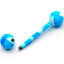 Load image into Gallery viewer, 14G 5/8 Blue Camouflage Straight Barbell Tongue Ring
