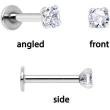 Load image into Gallery viewer, 16G 1/4 Clear Gem Flowers Cartilage Tragus Earring Set of 3
