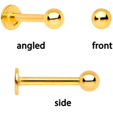 Load image into Gallery viewer, 16G 1/4 Clear Gem Gold Tone Spring Cartilage Tragus Set of 3
