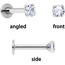 Load image into Gallery viewer, 16G 1/4 Clear Gem Lotus Flower Black Cartilage Tragus Earring Set of 3
