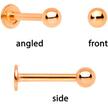Load image into Gallery viewer, 16G 1/4 Clear Gem Rose Gold Tone Deco Cartilage Tragus Set of 3
