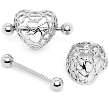 Load image into Gallery viewer, 14G 9/16 Love in a Beautiful Cage Nipple Shield Set
