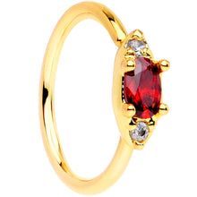 Load image into Gallery viewer, 20G 5/16 Red Clear CZ Gem Gold Tone Seamless Circular Ring
