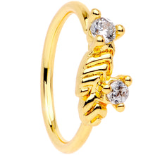 Load image into Gallery viewer, 20G 5/16 Clear CZ Gem Gold Tone Openwork Seamless Circular Ring

