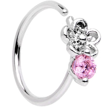 将图片加载到图库查看器，20G 5/16 Pink Gem Flower Seamless Circular Ring
