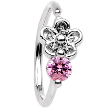 将图片加载到图库查看器，20G 5/16 Pink Gem Flower Seamless Circular Ring
