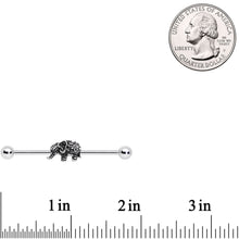 Load image into Gallery viewer, 14G Geometric Engraving Elephant Industrial Barbell 38mm
