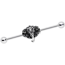 Load image into Gallery viewer, 14G Elephant Inspired Abstract Industrial Barbell 38mm
