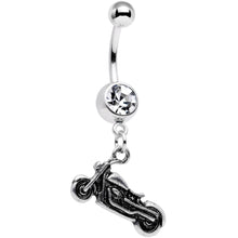 将图片加载到图库查看器，Clear Gem Enjoy The Open Road Dangle Belly Ring
