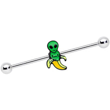 Load image into Gallery viewer, 14G Appealing Little Banana Alien Industrial Barbell 38mm
