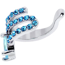 Load image into Gallery viewer, Blue Gem All Of The Bling None Of The Commitment Non Pierced Ear Cuff

