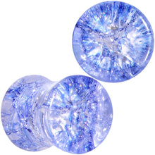 Load image into Gallery viewer, Blue Shattered Glass Wild Child Saddle Plug Set 6mm to 16mm
