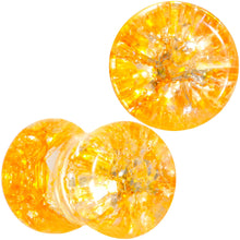 Load image into Gallery viewer, Yellow Shattered Glass Mellow Sunshine Saddle Plug Set 6mm to 16mm
