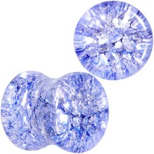 Load image into Gallery viewer, Blue Shattered Glass Wild Child Saddle Plug Set 6mm to 16mm

