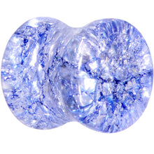 Load image into Gallery viewer, Blue Shattered Glass Wild Child Saddle Plug Set 6mm to 16mm
