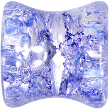 Load image into Gallery viewer, Blue Shattered Glass Wild Child Saddle Plug Set 6mm to 16mm
