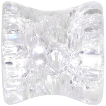 Load image into Gallery viewer, Clear Shattered Glass Saddle Plug Set 6mm to 16mm
