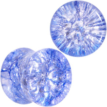 Load image into Gallery viewer, Blue Shattered Glass Wild Child Saddle Plug Set 6mm to 16mm

