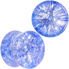 Load image into Gallery viewer, Blue Shattered Glass Wild Child Saddle Plug Set 6mm to 16mm
