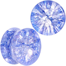 Load image into Gallery viewer, Blue Shattered Glass Wild Child Saddle Plug Set 6mm to 16mm
