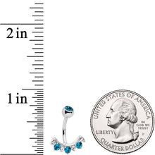 Load image into Gallery viewer, Aqua Clear CZ Gem Wave Of Glamour Belly Ring

