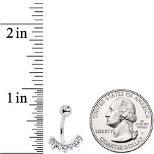 Load image into Gallery viewer, Clear CZ Gem Wave Of Glamour Belly Ring
