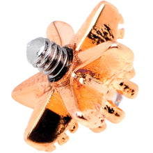 Load image into Gallery viewer, 14G Clear CZ Gem Rose Gold Tone Starfish Dermal Anchor Top

