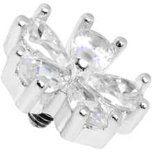Load image into Gallery viewer, 14G Clear CZ Gem Beautiful Bloom Dermal Anchor Top
