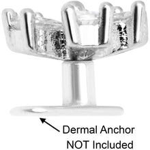 Load image into Gallery viewer, 14G Clear CZ Gem Beautiful Bloom Dermal Anchor Top
