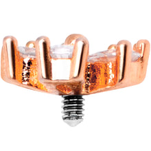 Load image into Gallery viewer, 14G Clear CZ Gem Lovely Bloom Rose Gold Tone Dermal Anchor Top
