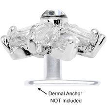 Load image into Gallery viewer, 14G Clear CZ Gem Ice Princess Dermal Anchor Top
