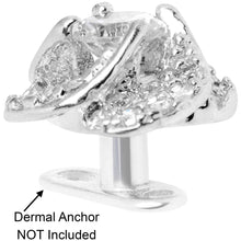 Load image into Gallery viewer, 14G Clear CZ Gem Roses Romance Dermal Anchor Top
