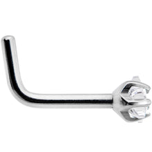 将图片加载到图库查看器，18G Clear 3mm CZ Star Gem Grade 23 Titanium L Shaped Nose Ring

