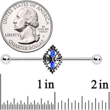将图片加载到图库查看器，14G Glitter Blue Halloween Spider Queen Industrial Barbell 38mm
