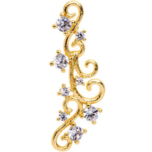 Load image into Gallery viewer, 16G 1/4 Clear CZ Gem Gold Hue Cascade Left Ear Cartilage Earring
