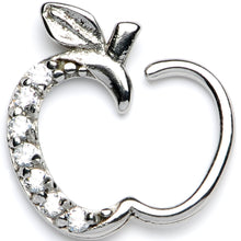 Load image into Gallery viewer, 16G 3/8 Clear CZ Gem Tasty Treat Right Apple Closure Ring
