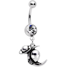 将图片加载到图库查看器，Clear Gem UFO Aliens Are Watching Dangle Belly Ring
