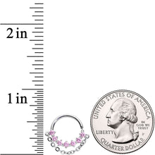 将图片加载到图库查看器，16G 3/8 Pink Gem Garland Hanging Chain Seamless Circular Ring
